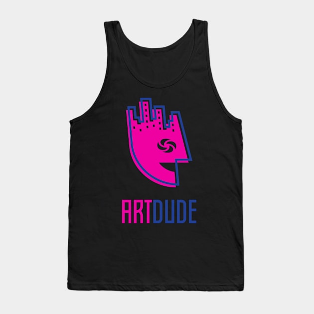 YourArtDude Logo In Pink And Blue Tank Top by yourartdude